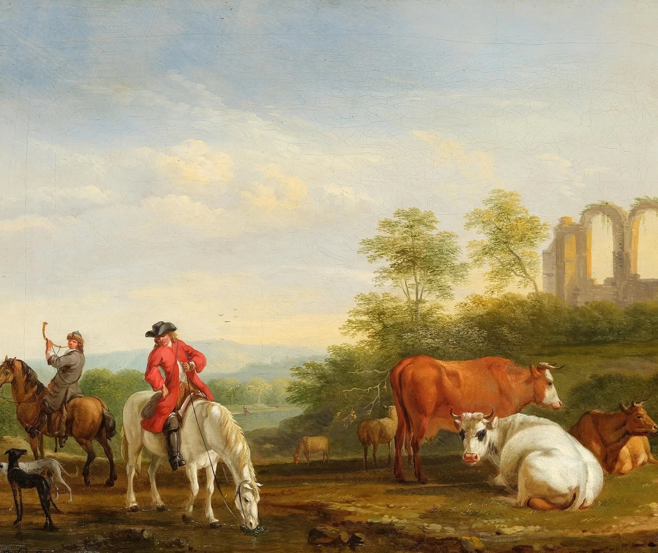 Balthasar Ommeganck - Paesaggio serale con pastore e pecore